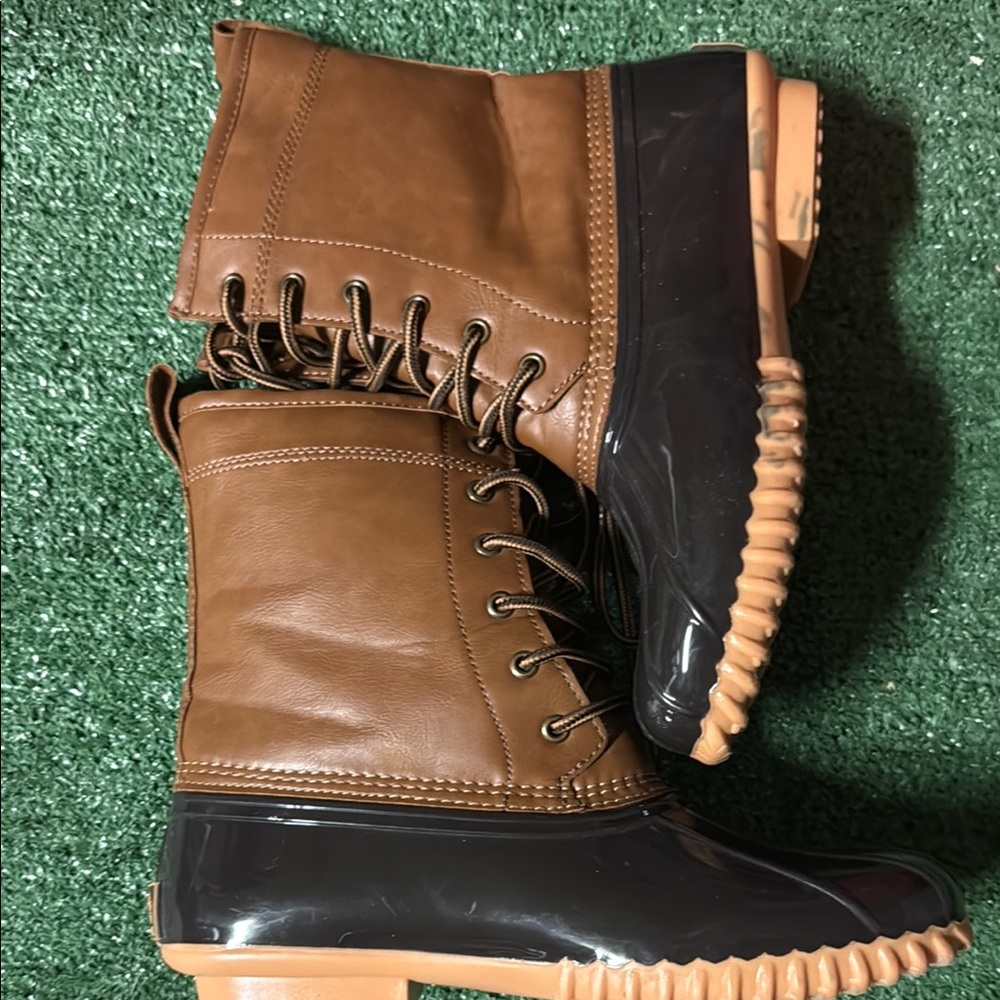 Women’s Brown and Black Duck Boots
